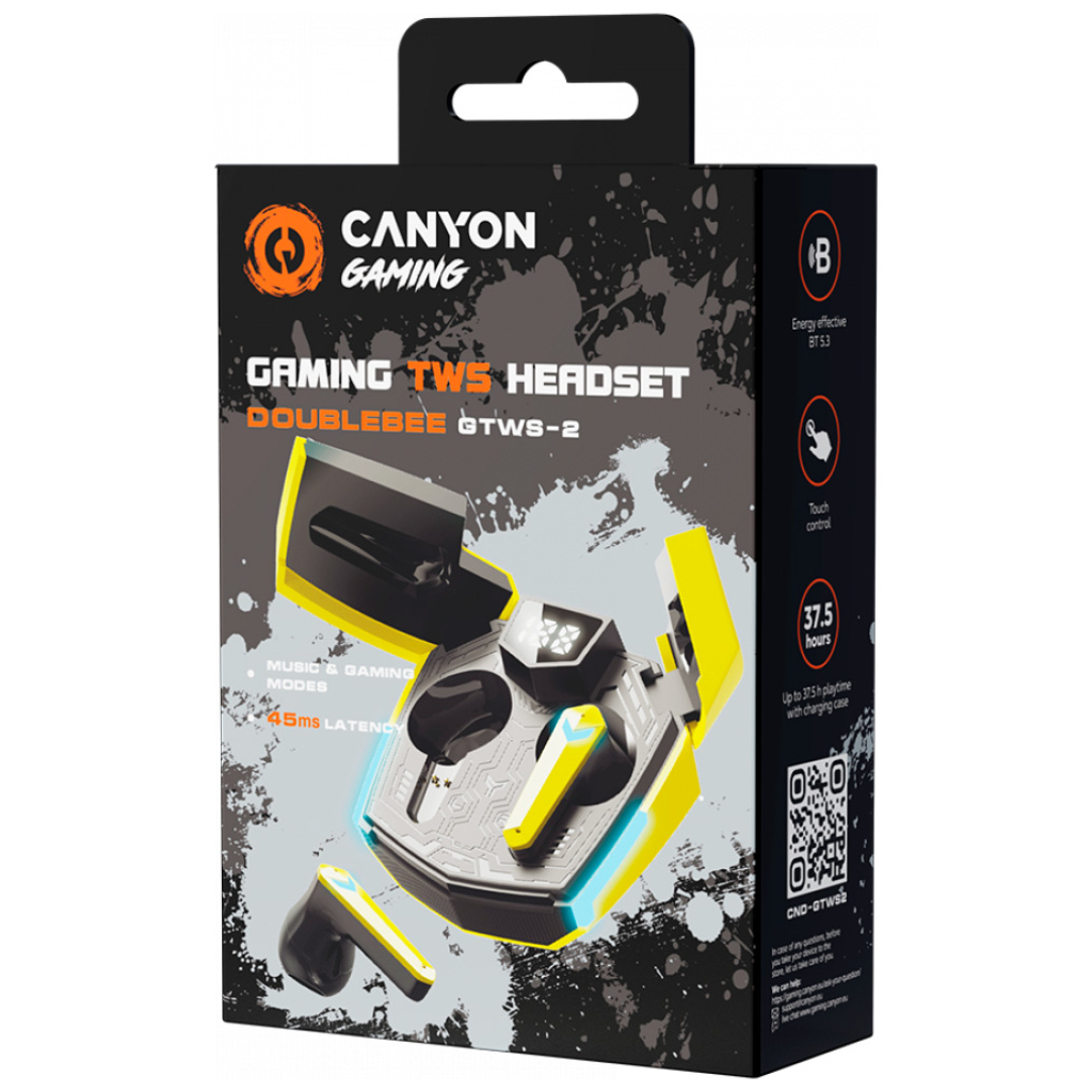Навушники Canyon GTWS-2 Gaming Yellow (CND-GTWS2Y) - зображення 6