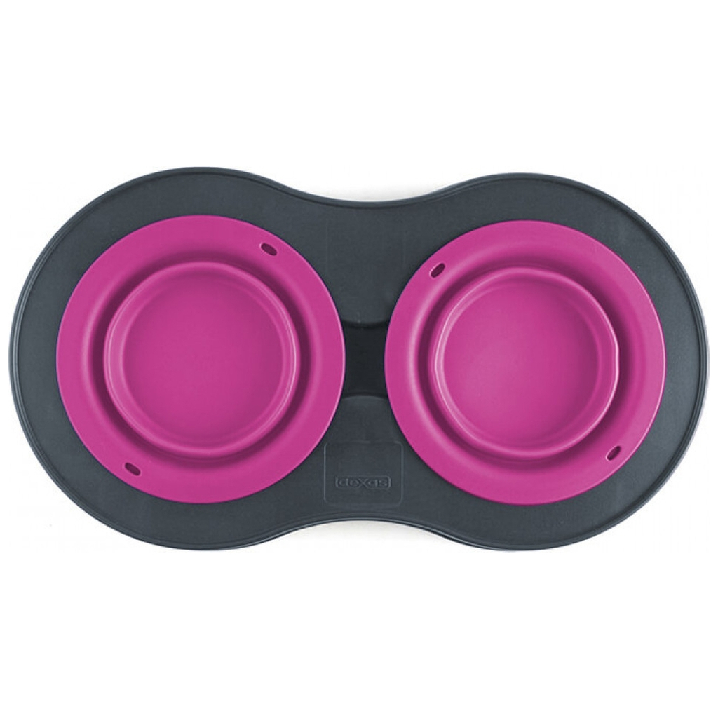 Посуд для собак Dexas Миска подвійна на складній підставці-велика 600 мл рожева (0084297306885) - изображение 3