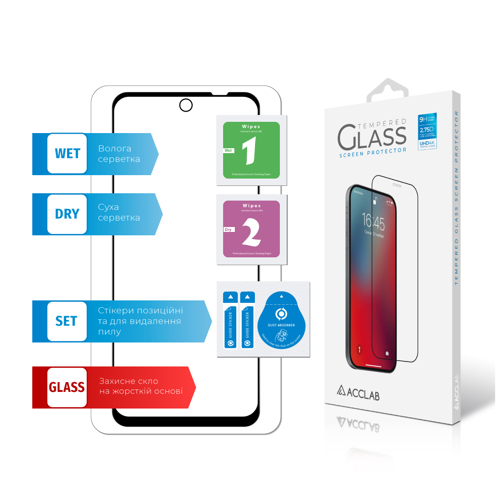 Скло захисне ACCLAB Full Glue MOTO G73 Black (1283126567261) - зображення 7