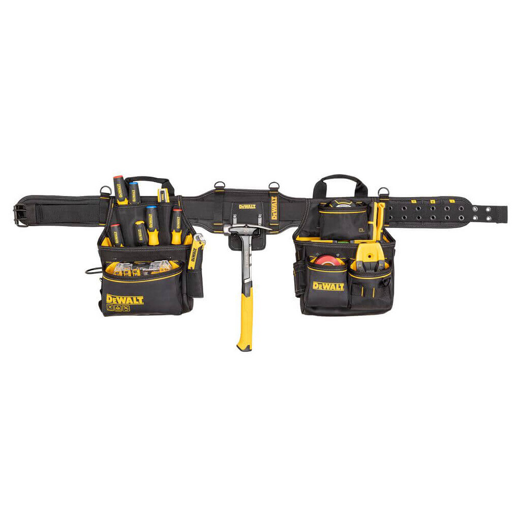 Сумка для інструмента DeWALT PRO з поясом та скобою для молотка, 2 шт., 25 кишень (DWST40603-1) - зображення 3