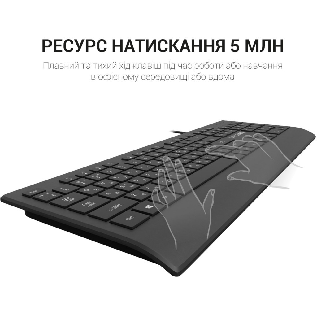 Клавіатура OfficePro SK360 USB Black - зображення 9
