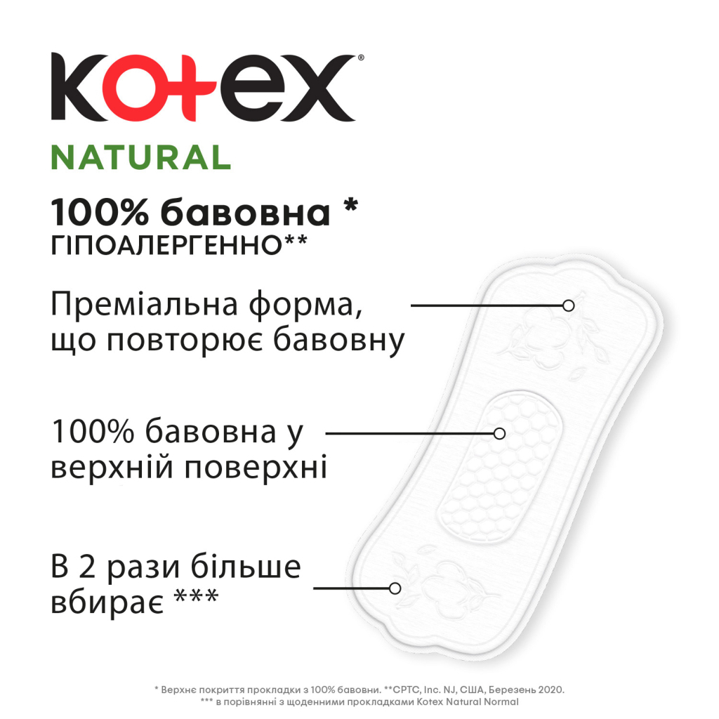 Щоденні прокладки Kotex Natural Normal+ 36 шт. (5029053548975) - зображення 3