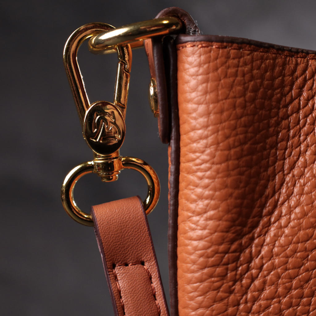 Сумка Vintage Жіноча з автономною косметичкою всередині з натуральної шкіри Коричнева (22366) - зображення 10