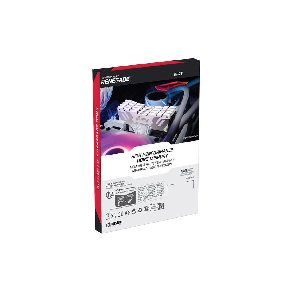 Модуль пам'яті для комп'ютера DDR5 32GB (2x16GB) 8000 MHz Renegade White Kingston Fury (ex.HyperX) (KF580C38RWK2-32) - picture 6