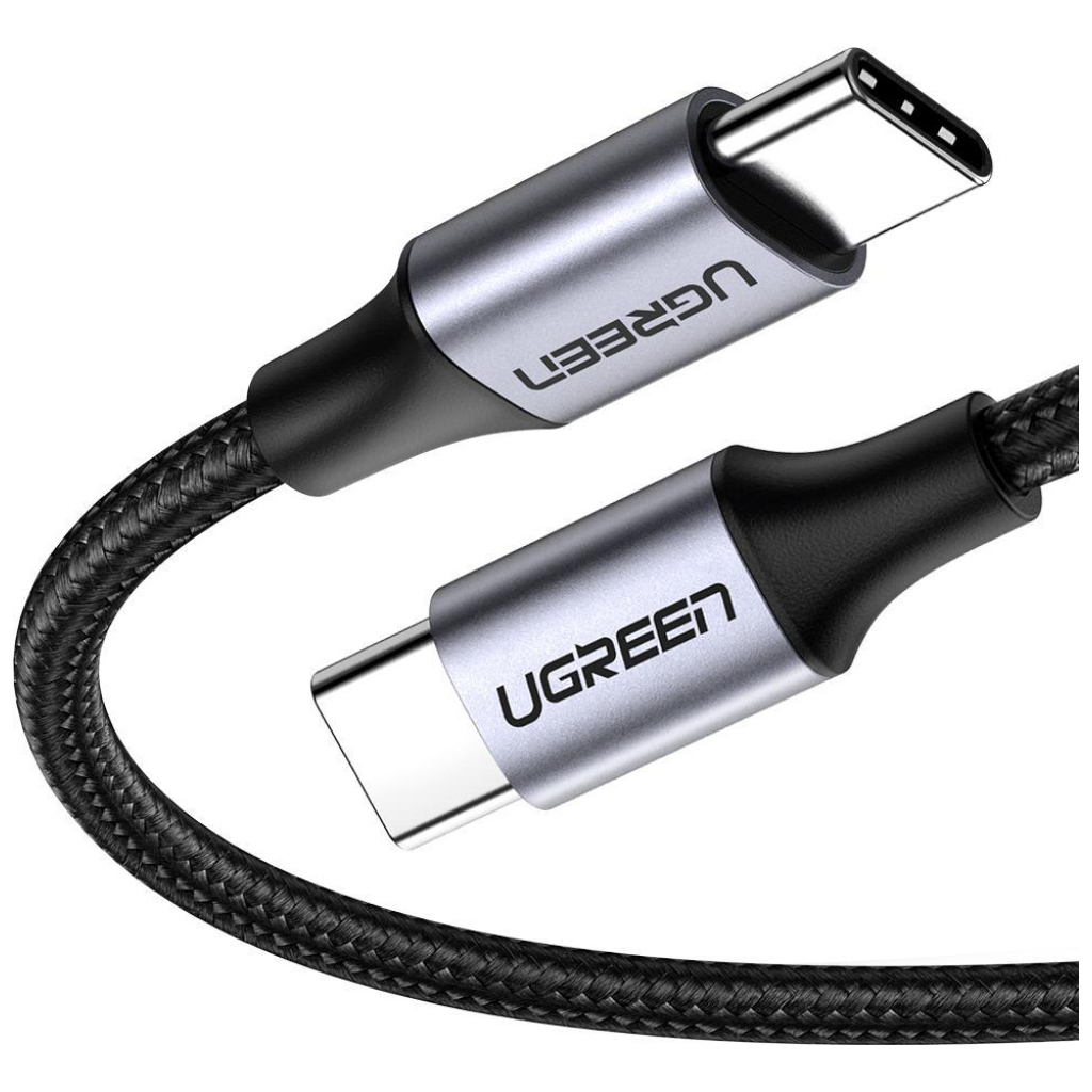 Дата кабель USB-C to USB-C 0.5m 3A 60W US261 black/gray Ugreen (50149) - зображення 1