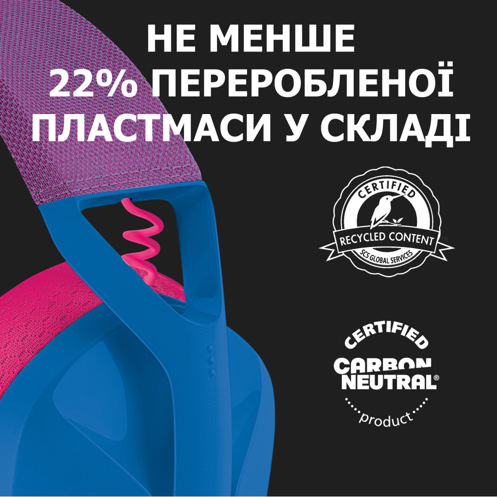 Навушники Logitech G435 Lightspeed Wireless Gaming Headset Blue (981-001062) - зображення 8