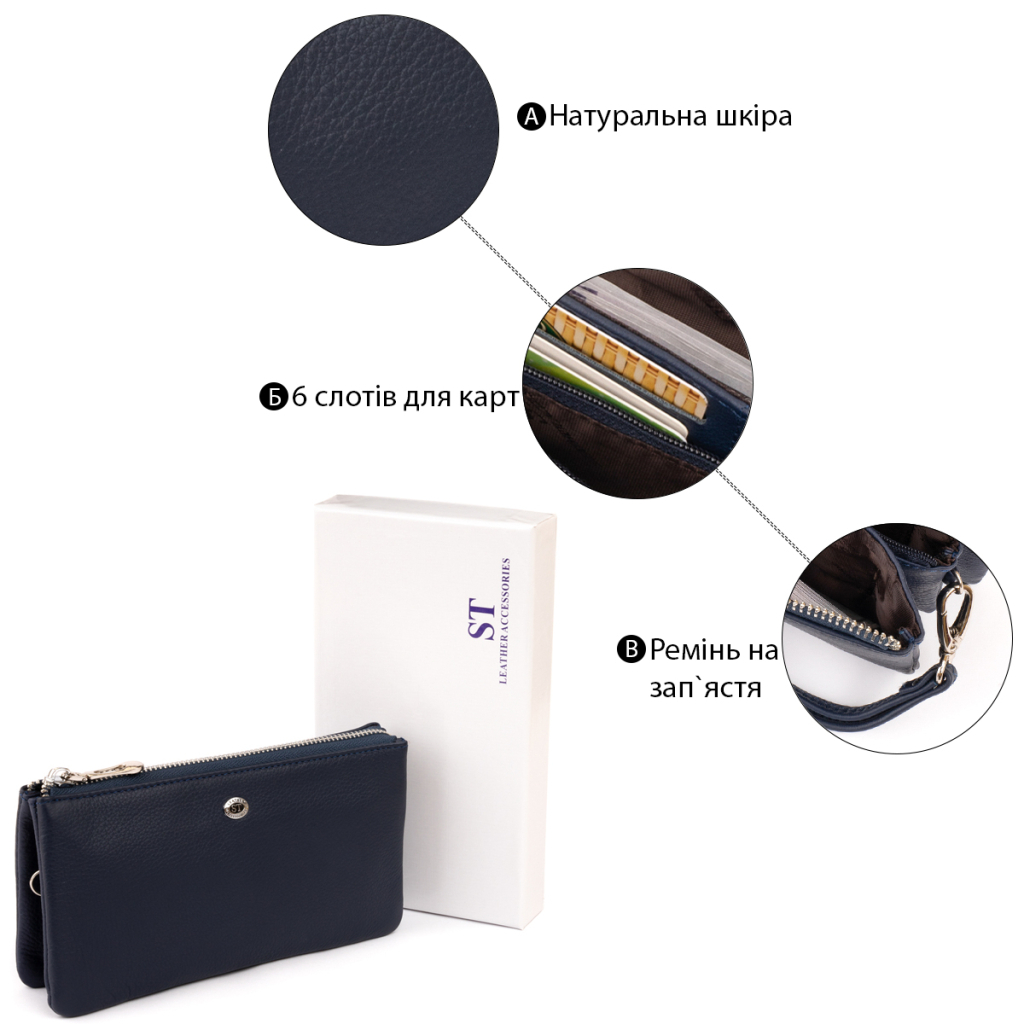 Гаманець ST Leather Синій (19248) - зображення 4