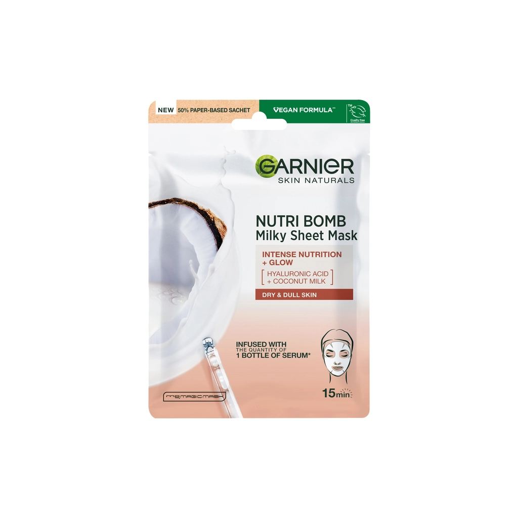 Маска для обличчя Garnier Skin Naturals Тканинна Живлення-Бомба 28 г (3600542319751/3600542319768) - изображение 1
