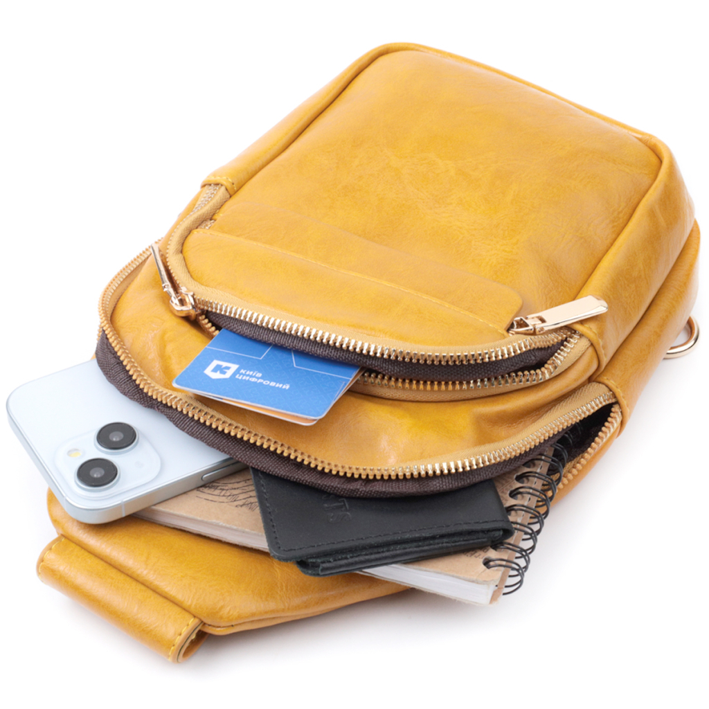 Сумка Vintage З гладкої екошкіри Жовта (22769) - зображення 8