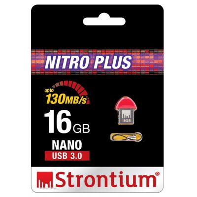 USB флеш накопичувач Strontium Flash 16GB NANO Red USB 3.0 (SR16GRDNANOZ) - зображення 2