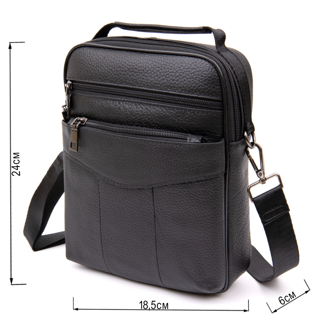 Сумка Vintage Месенджер Чорна (20393) - зображення 3