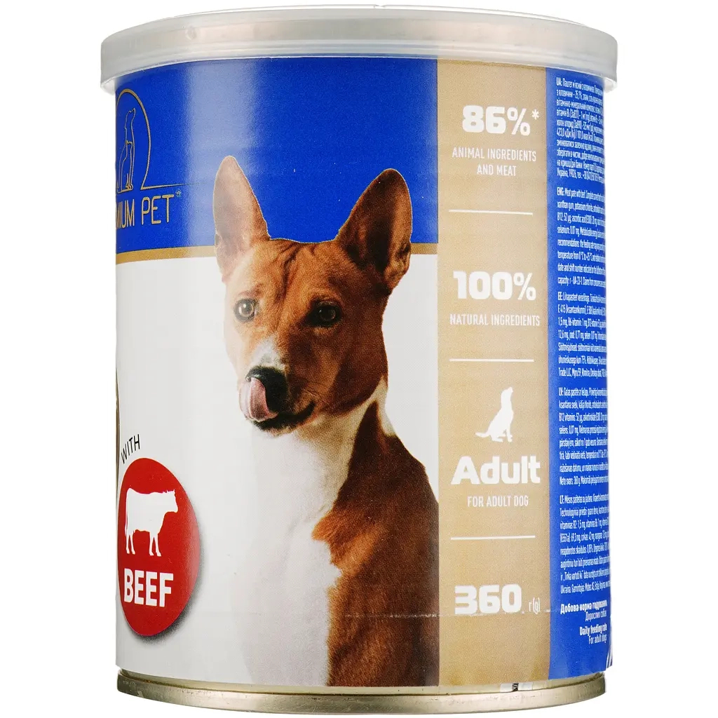 Консерви для собак PREMIUM PET з яловичиною 360 г (4820255191799) - зображення 1
