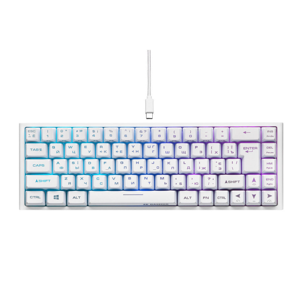 Клавіатура 2E GAMING KG360 RGB 68key Wireless White (2E-KG360UWT) - зображення 2