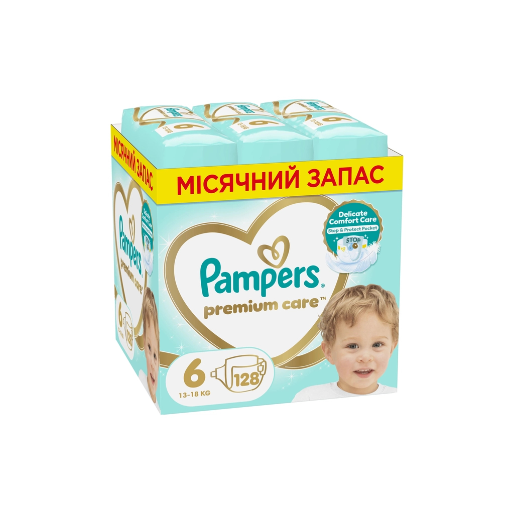 Підгузки Pampers Premium Care Розмір 6 (13-18 кг) 128 шт (8700216423700) - зображення 1