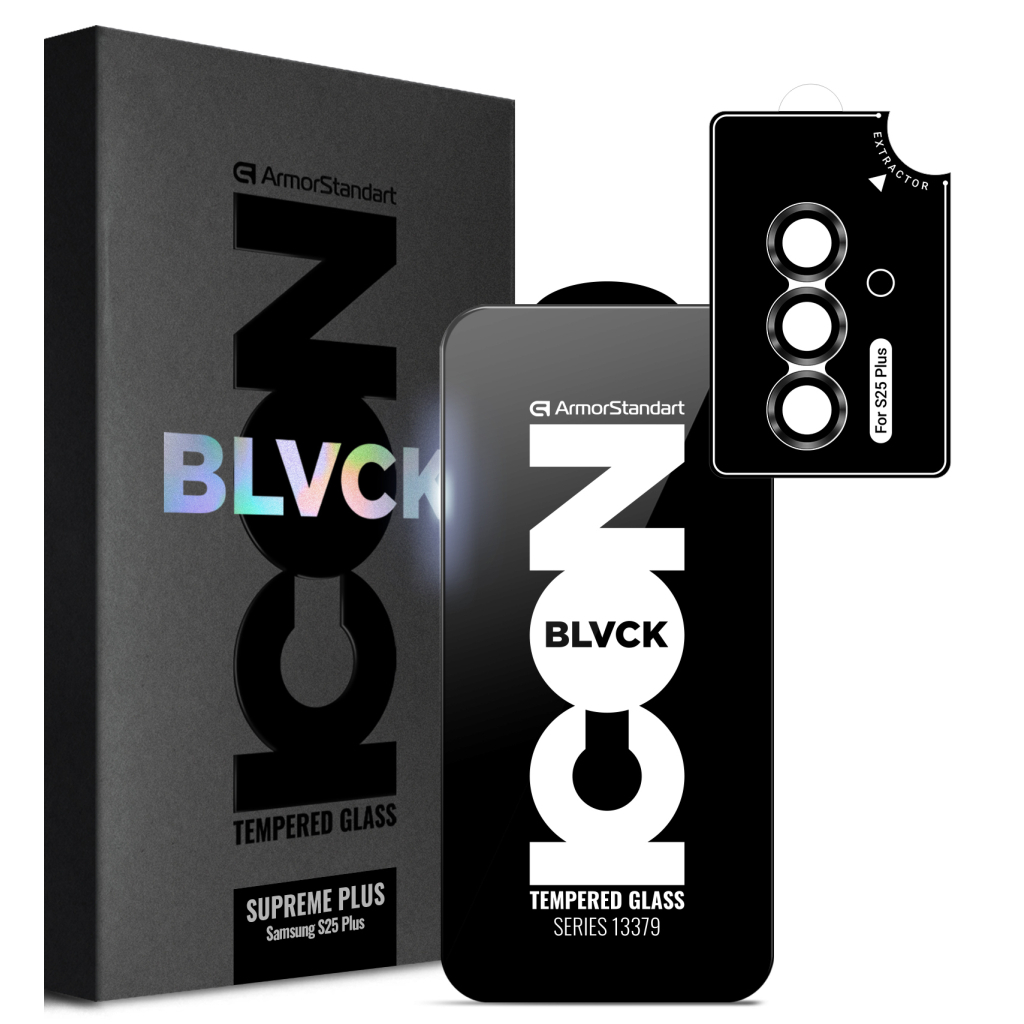 Скло захисне Armorstandart Supreme Plus Black Icon Samsung S25 Plus (ARM85454) - зображення 1
