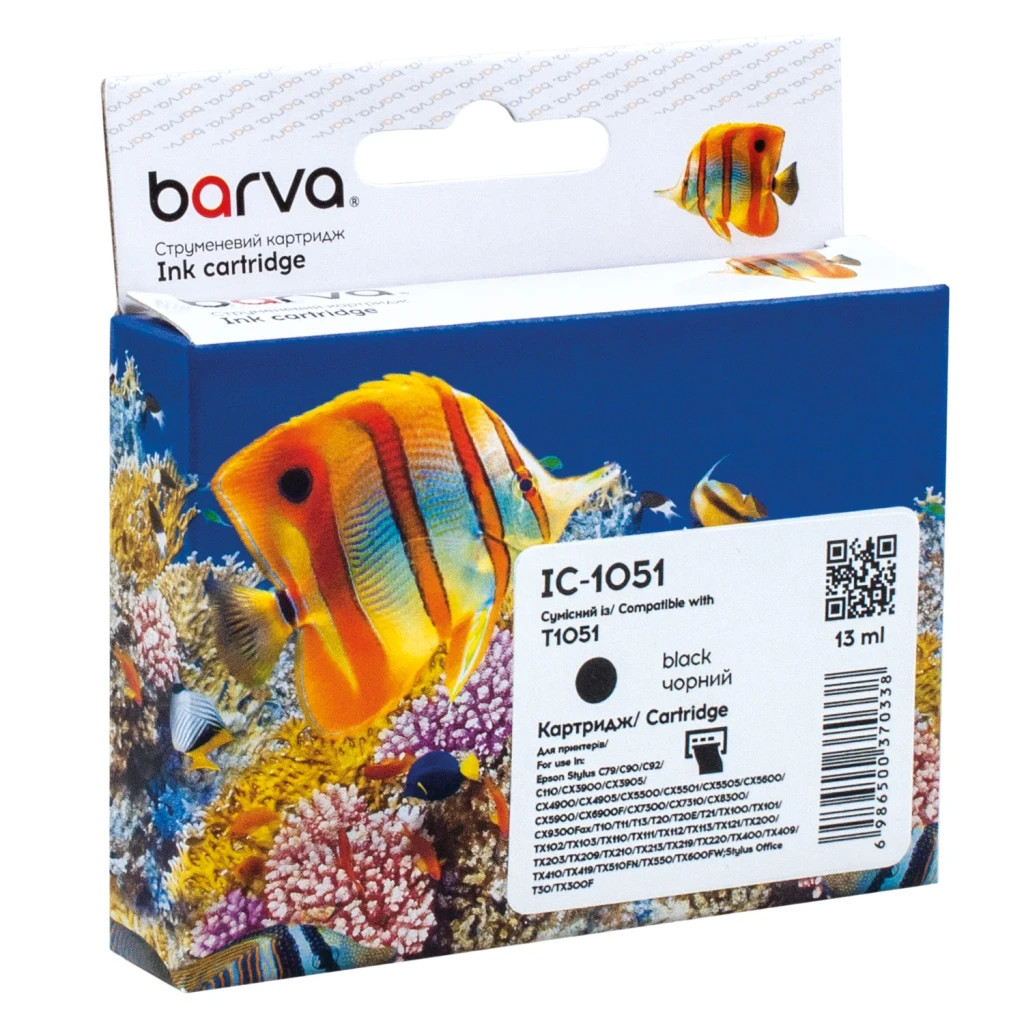 Картридж Barva Epson T0731/T1051 (C13T10514A10) 490ст, black (IC-1051) - зображення 1