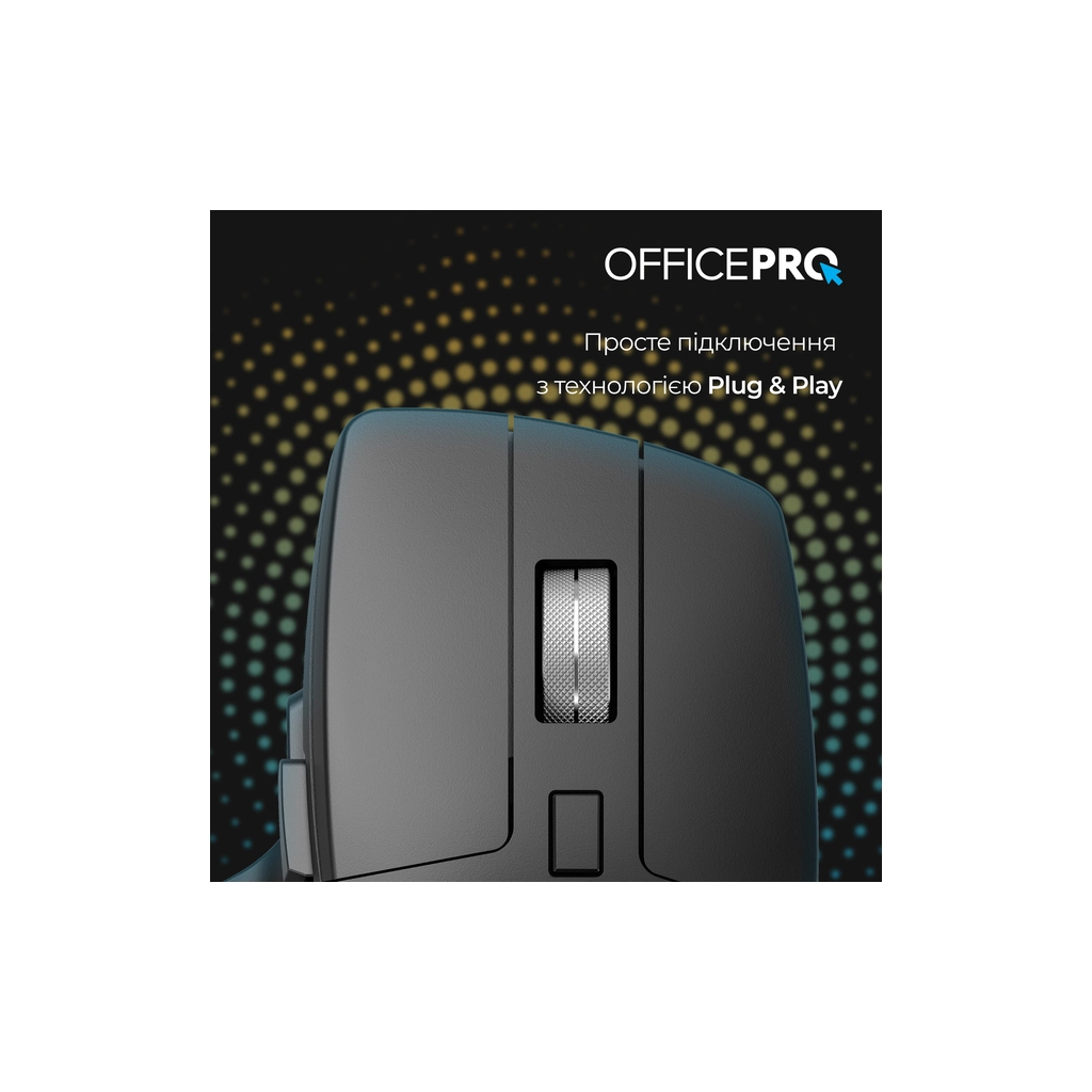 Мишка OfficePro M395B Silent Click Ergonomic Wireless Black (M395B) - зображення 8
