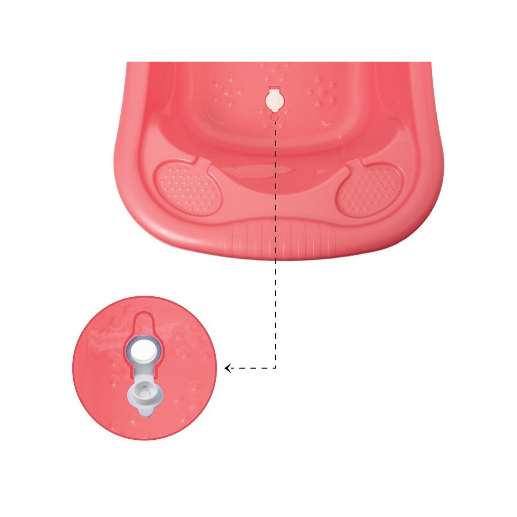 Ванночка Sevi Bebe зі зливом Перламутрова Рожева (8692241008222) - зображення 3