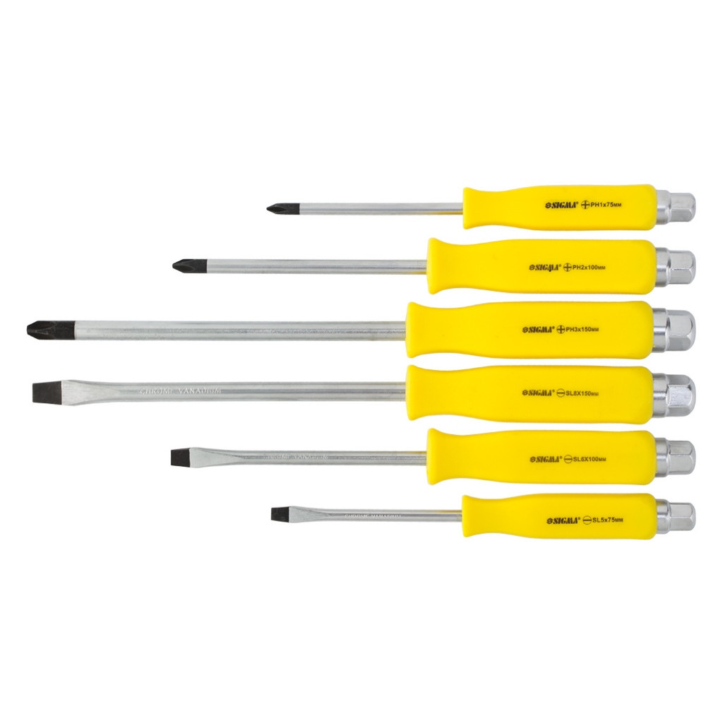 Набір викруток Sigma ударних під ключ 6шт CrV (4001141) - зображення 1