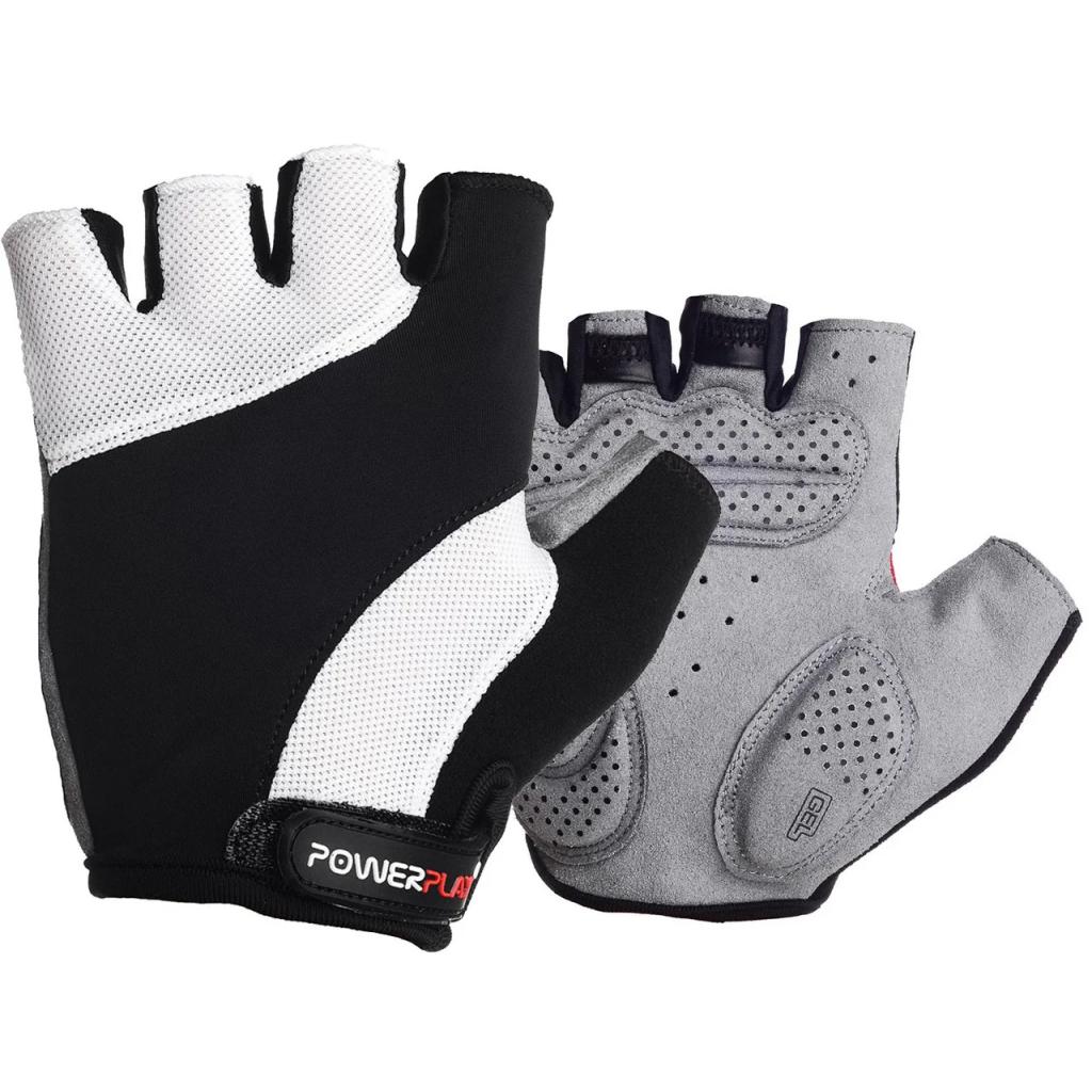 Велорукавиці PowerPlay 5041 Black/White M (5041_M_White) - зображення 1