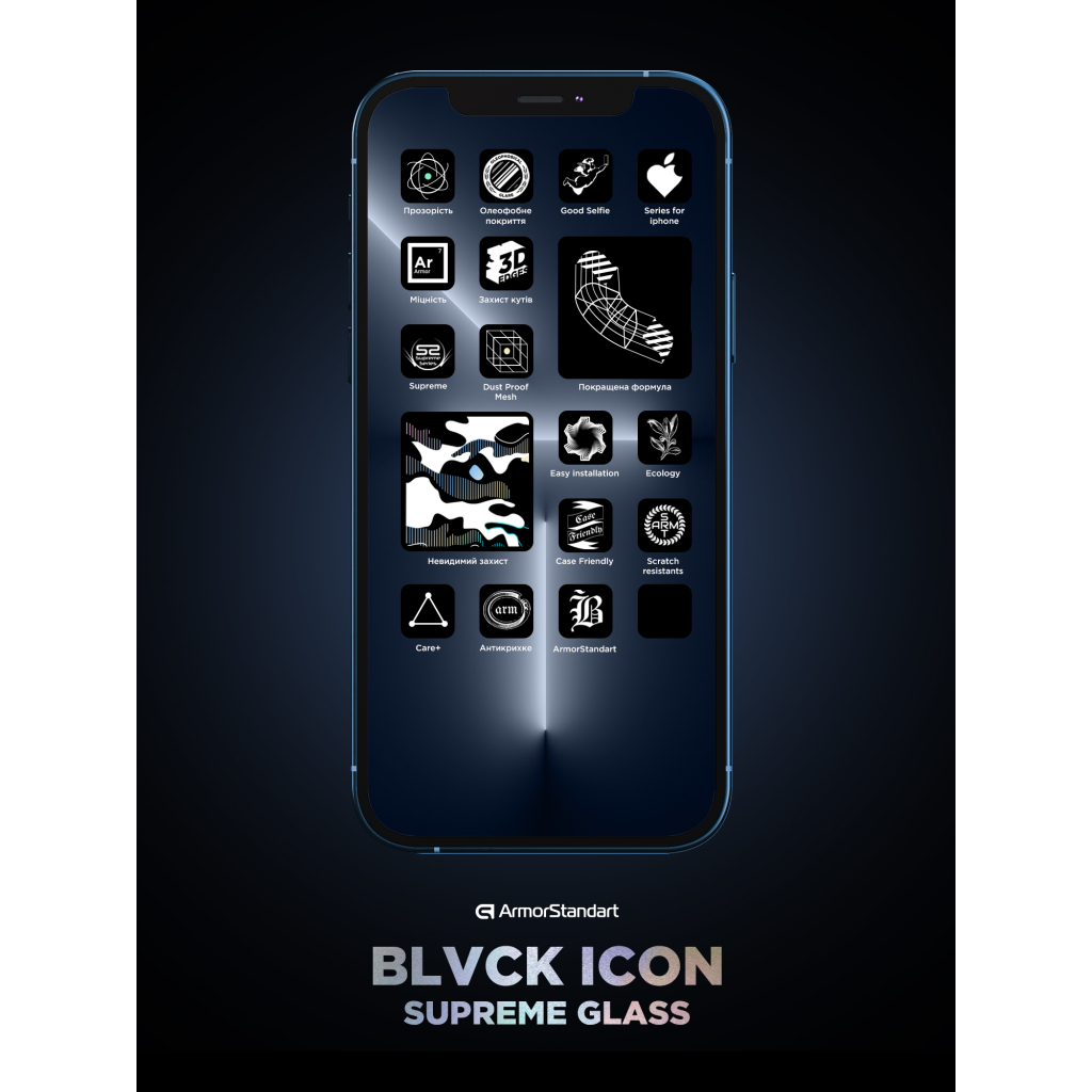 Скло захисне Armorstandart Supreme Black Icon 3D Apple iPhone 16 Pro Black (ARM78037) - зображення 10