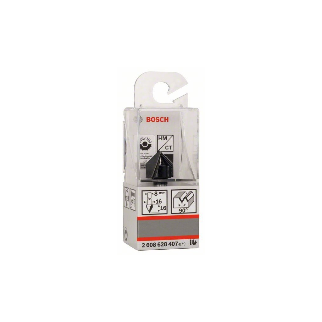 Фреза Bosch Professional пазова V-подібна V, Std, S8, D16, L16 90° (2.608.628.407) - зображення 6