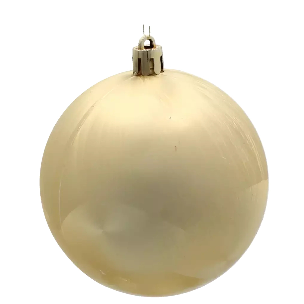 Ялинкова іграшка Chomik пластикові кульки 4 шт, 8 см, біло-золотисті (5900779897243) - зображення 3