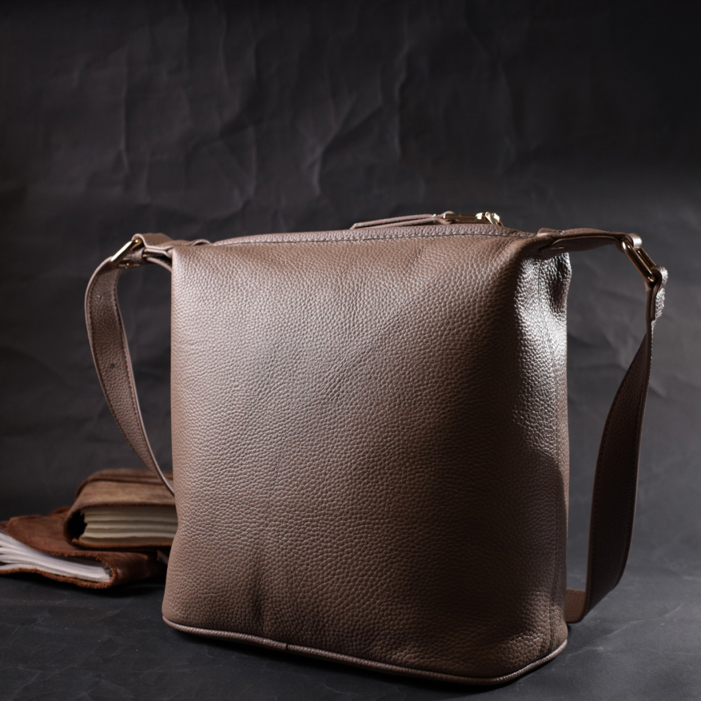 Сумка Vintage Жіноча з однією довгою ручкою з натуральної шкіри Бежева (22306) - зображення 10