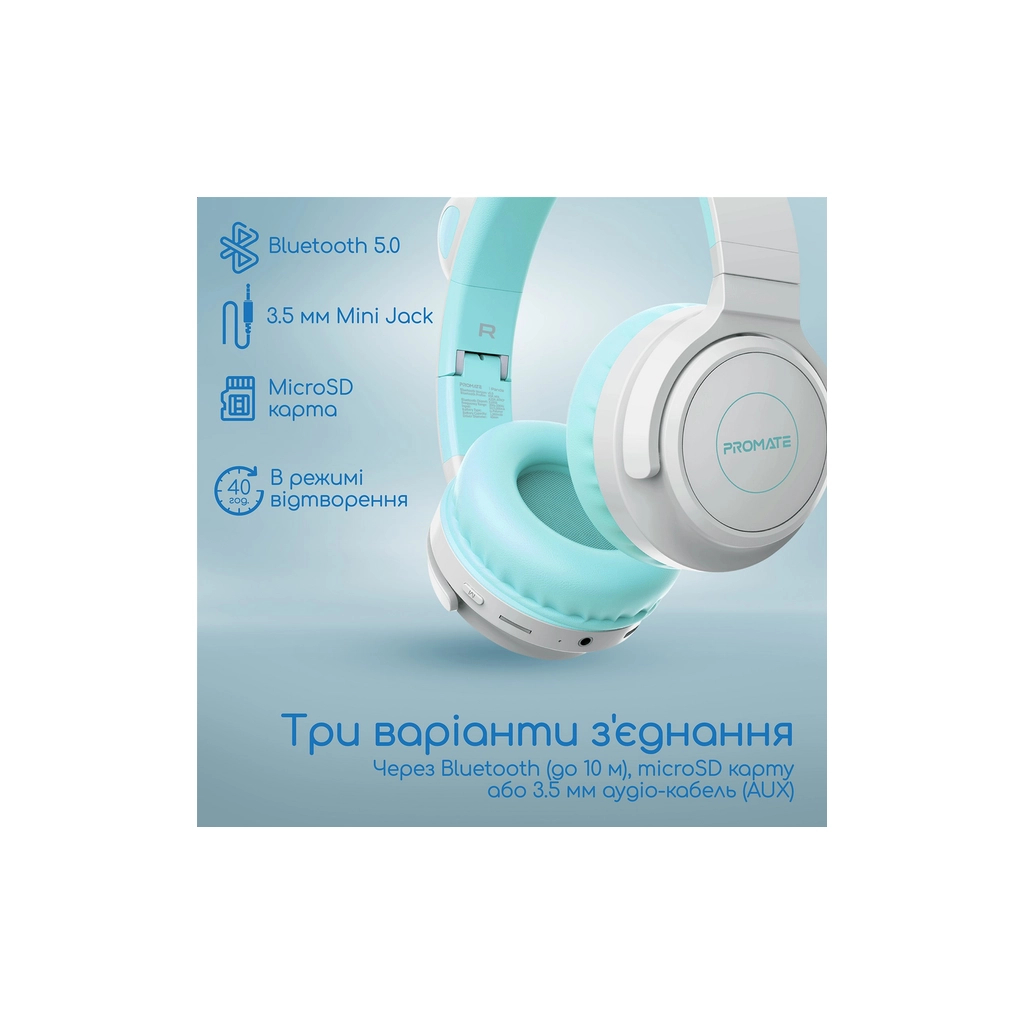 Навушники Promate Panda Aqua (panda.aqua) - зображення 8