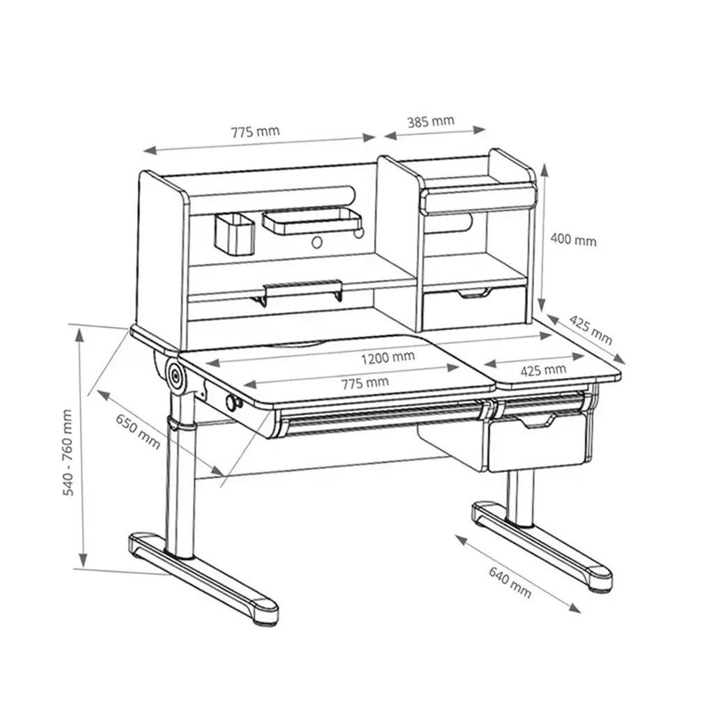 Парта FunDesk Sentire Grey (222400) - зображення 9