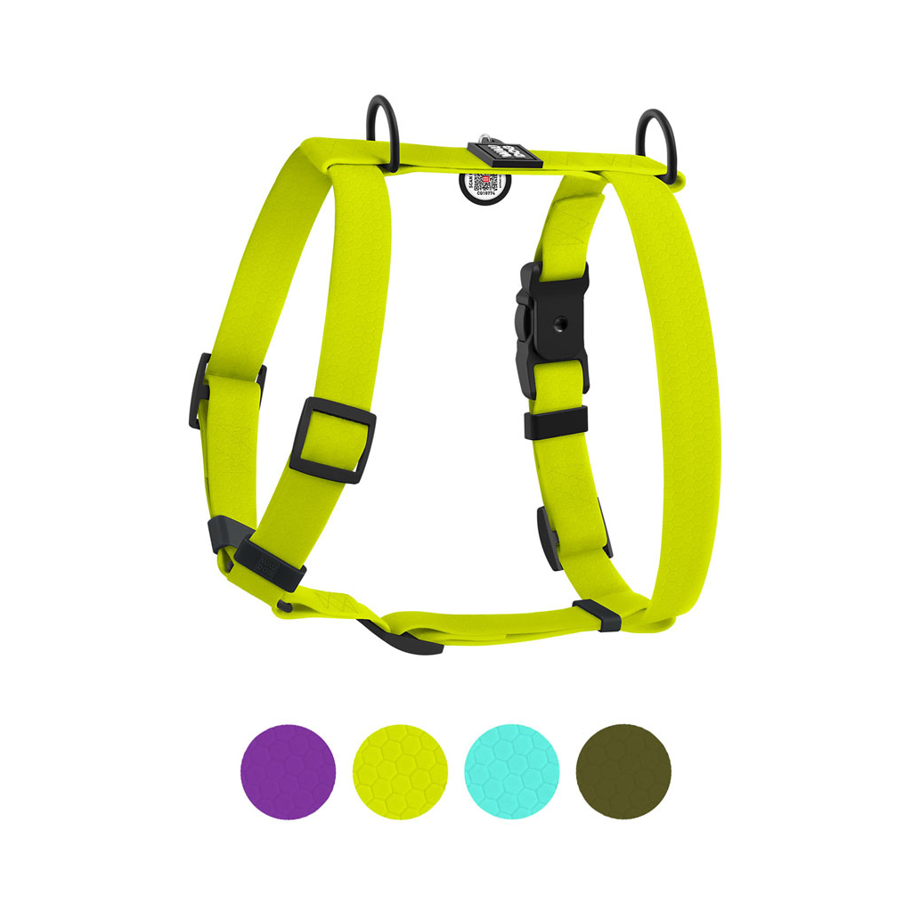 Шлея для собак WAUDOG Magnet анатомічна Н-подібна з QR-паспортом, магнітна пряжка-фастекс М лимонна (262326) - зображення 6