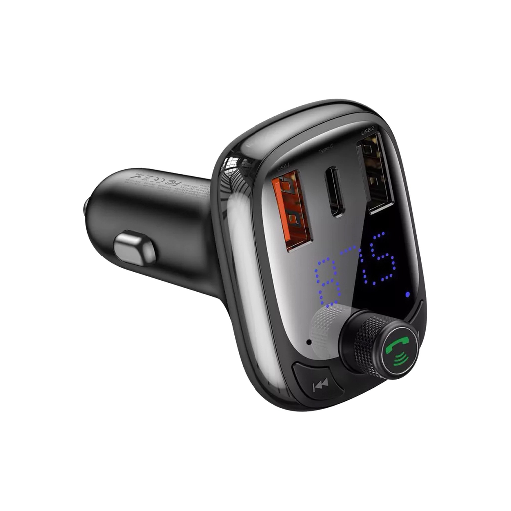 FM модулятор Baseus FM Launcher S-13 2 USB + Type-C (CCMT000101) - изображение 1