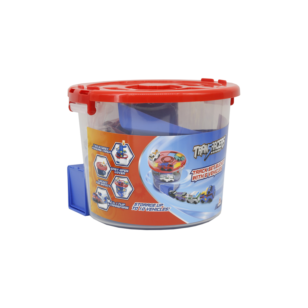 Машина TransRacers Автотрек-відро з машинками, 6 штук (6586372) - зображення 1