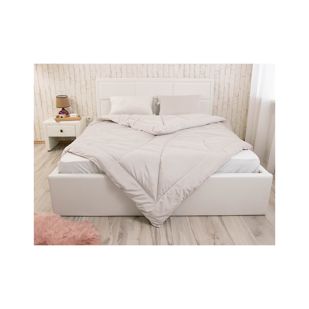 Ковдра Руно набір всесезона силіконова велюрова Soft Pearl 200х220 см з двома подушками 50х70 см (925.55_Soft Pearl) - зображення 7