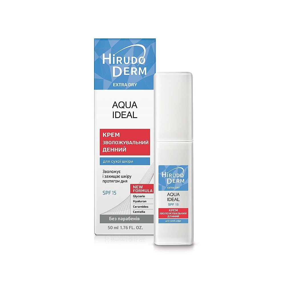 Крем для обличчя Біокон Hirudo Derm Extra Dry Aqua Ideal Зволожувальний денний 50 мл (4820008319036) - зображення 1