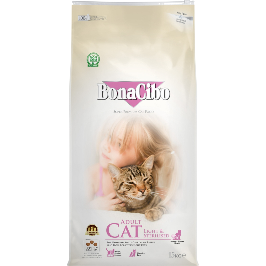 Сухий корм для кішок BonaCibo для стерилізованих з м'ясом курки, анчоусами та рисом 15 кг (8694686406977) - зображення 1