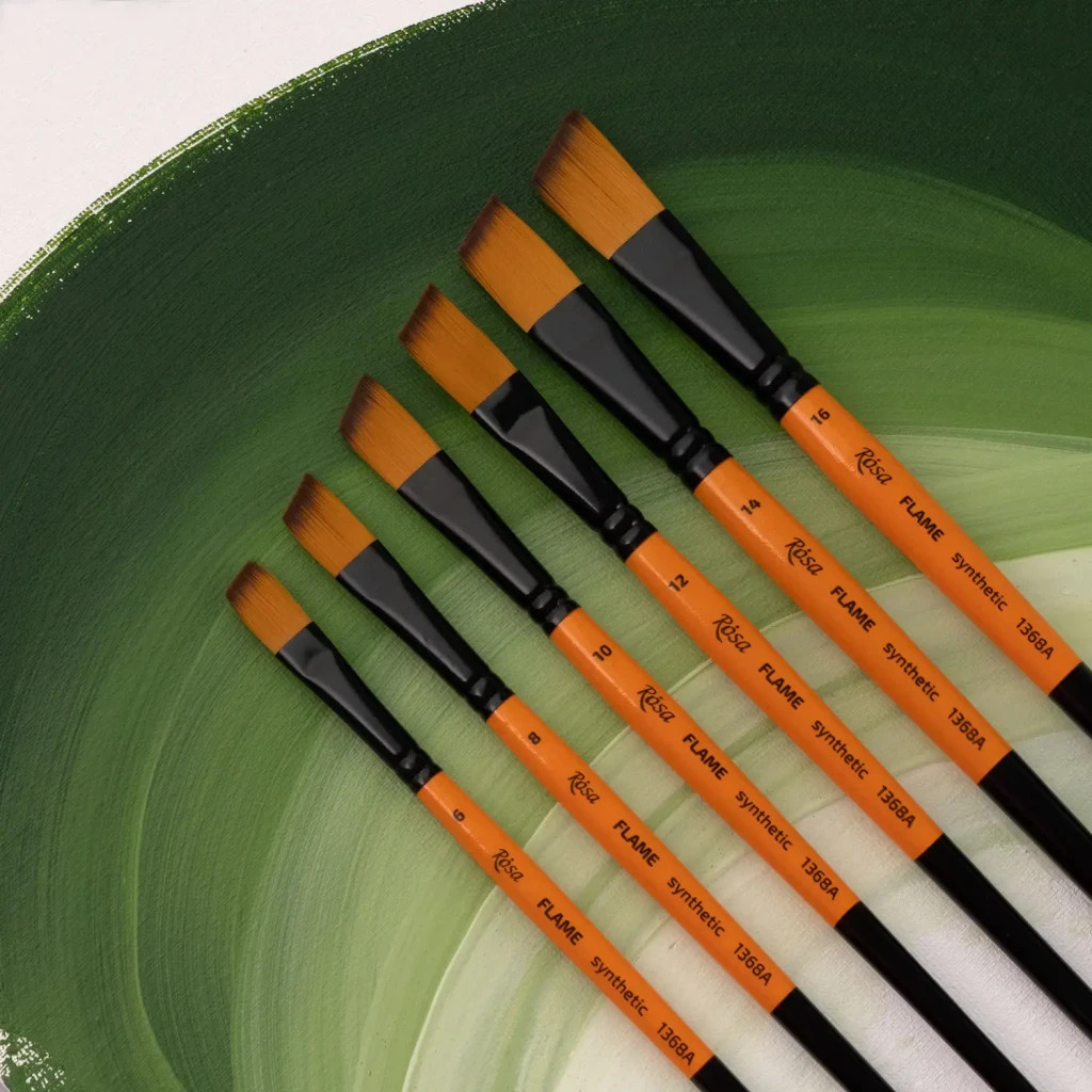 Пензлик для малювання Rosa Синтетика кутова, FLAME 1368А, №1 (4823098534631) - изображение 4