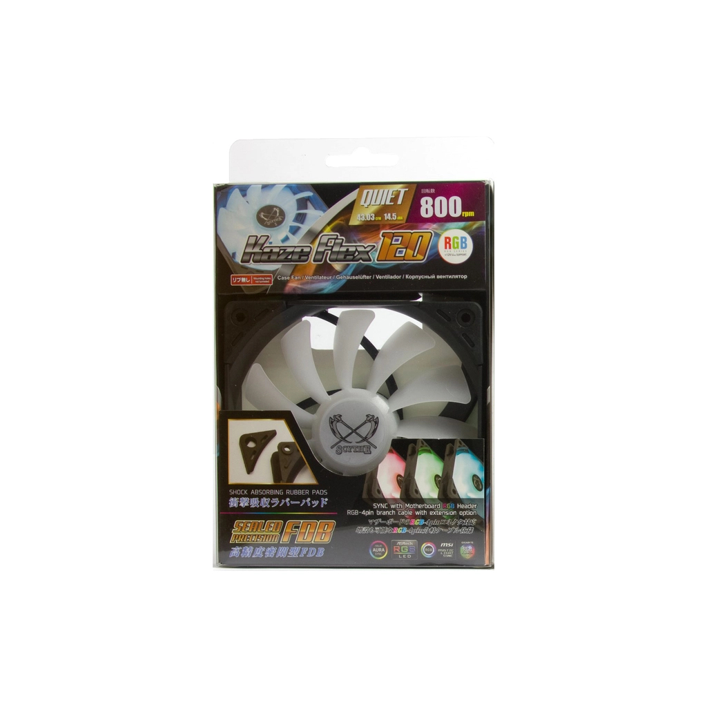 Кулер до корпусу Scythe Kaze Flex 120 RGB Fan (SU1225FD12LR-RD) - зображення 10