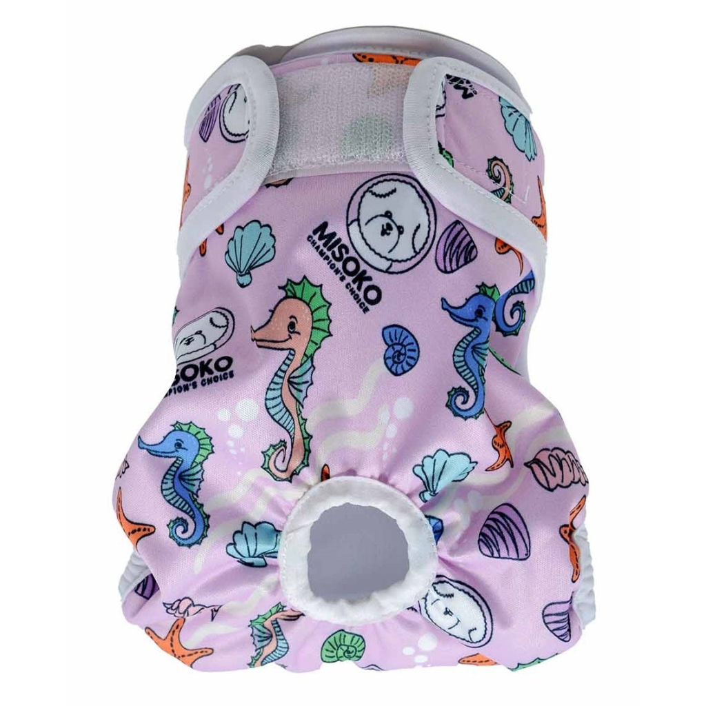 Підгузки для тварин MISOKO&CO багаторазові для собак-сук, з морськими кониками S 1 шт. рожеві (HAINMSK63937) - зображення 3