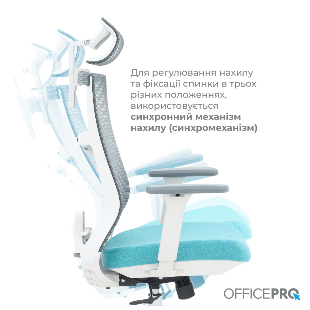 Офісне крісло OfficePro Balance OC550-W-DG-BL (OC550-W-DG-BL) - зображення 8