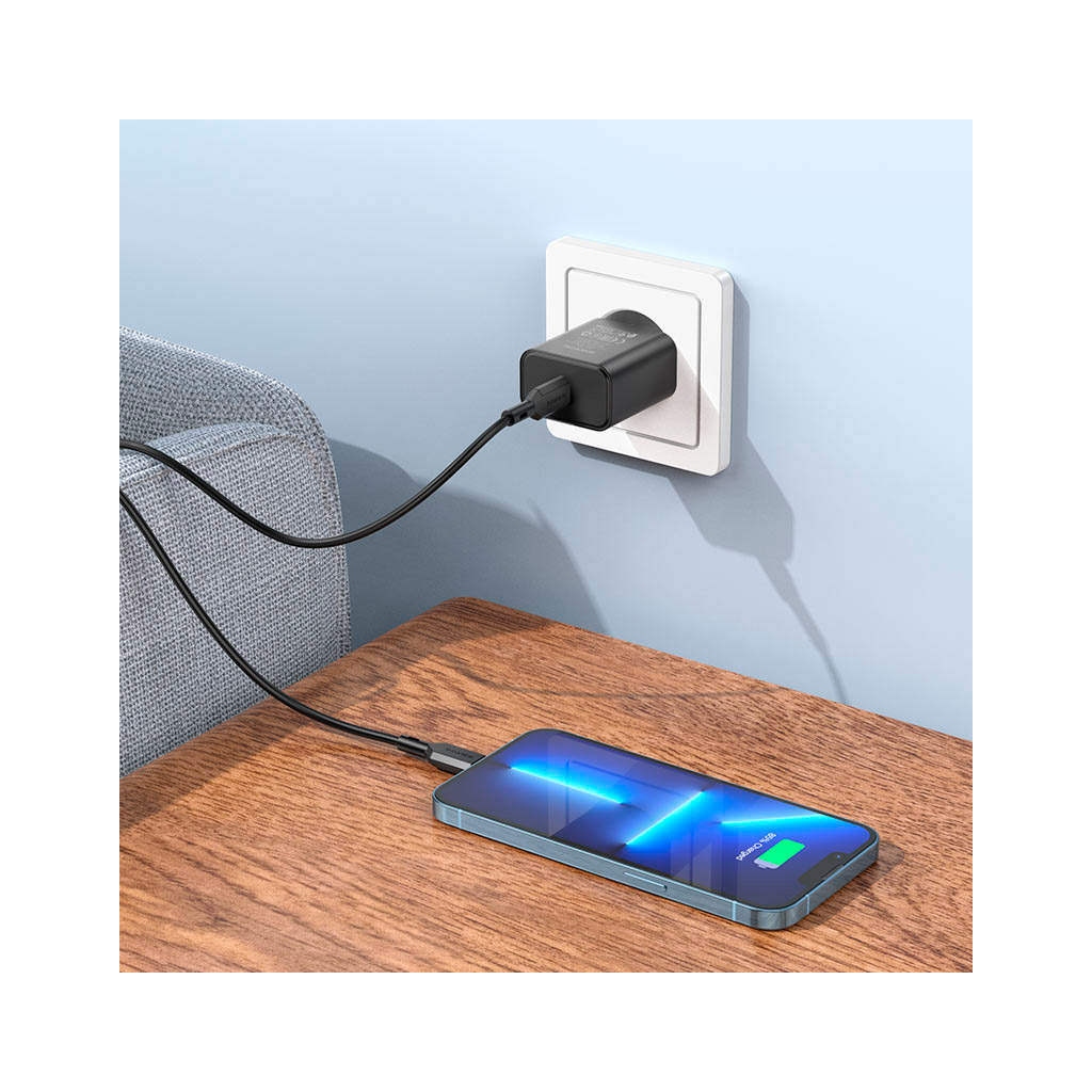 Зарядний пристрій BOROFONE BA71A Power USB-C PD20W Black (6974443387957) - зображення 5