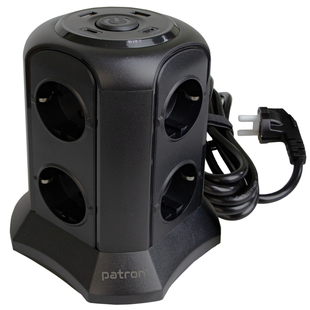 Мережевий фільтр живлення Patron SP-1683-USBT (EXT-PN-SP-1683-USBT) - зображення 1