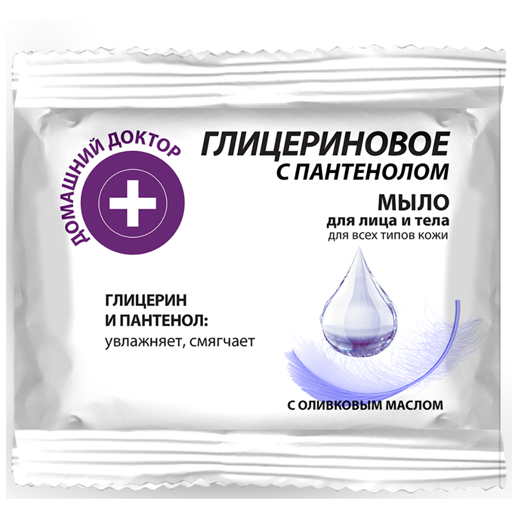 Тверде мило Домашній Доктор Гліцерин з пантенолом 70 г (8588006039092) - зображення 1