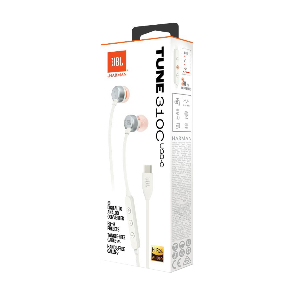 Навушники JBL Tune 310C USB-C White (JBLT310CWHT) - зображення 9