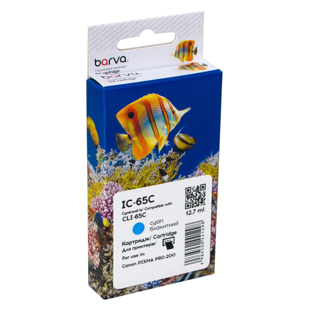 Картридж Barva Canon CLI-65C (4216C001) 275sh, cyan (IC-65C) - изображение 1