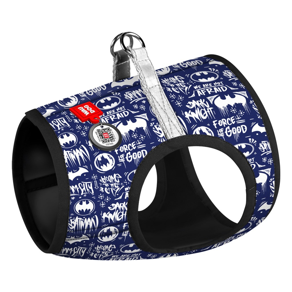 Шлея для собак WAUDOG Clothes з QR паспортом "Бетмен біло-блакитний" S1 (1011-4001) - зображення 1