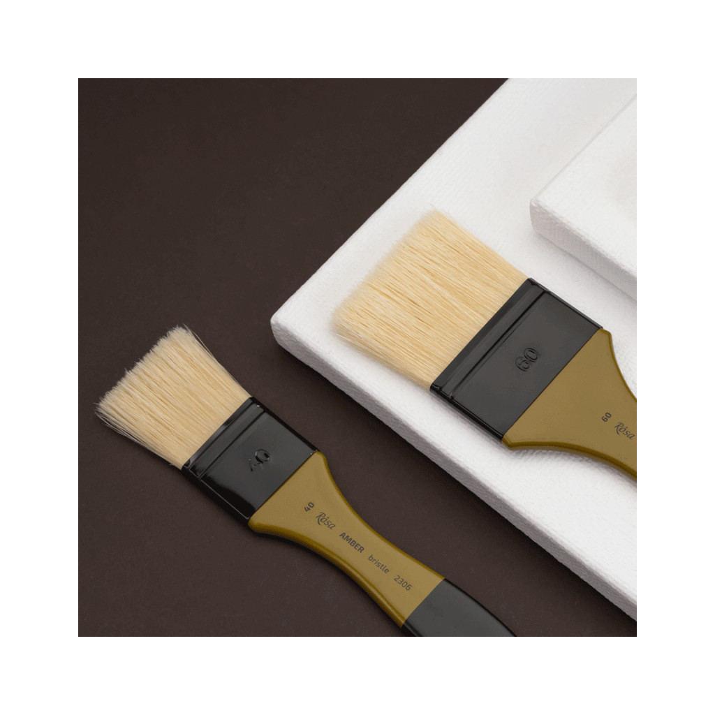 Пензлик для малювання Rosa Щетина флейц, AMBER 2306, №15 (4823098533559) - изображение 6