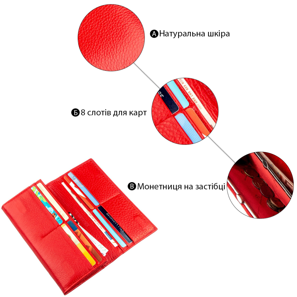 Гаманець ST Leather Червоний (18875) - зображення 4