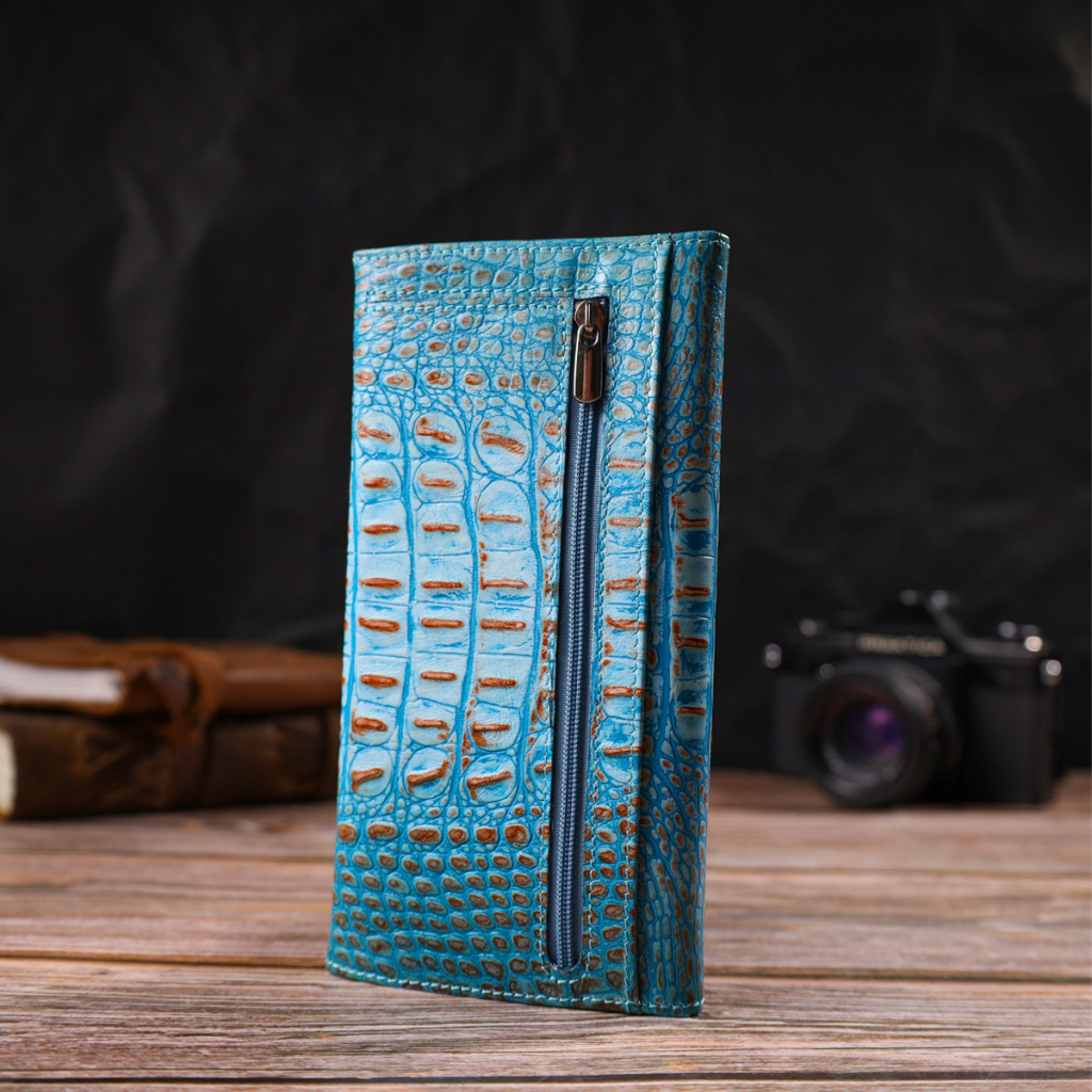 Портмоне Canpellini З натуральної шкіри Блакитне (21703) - зображення 9