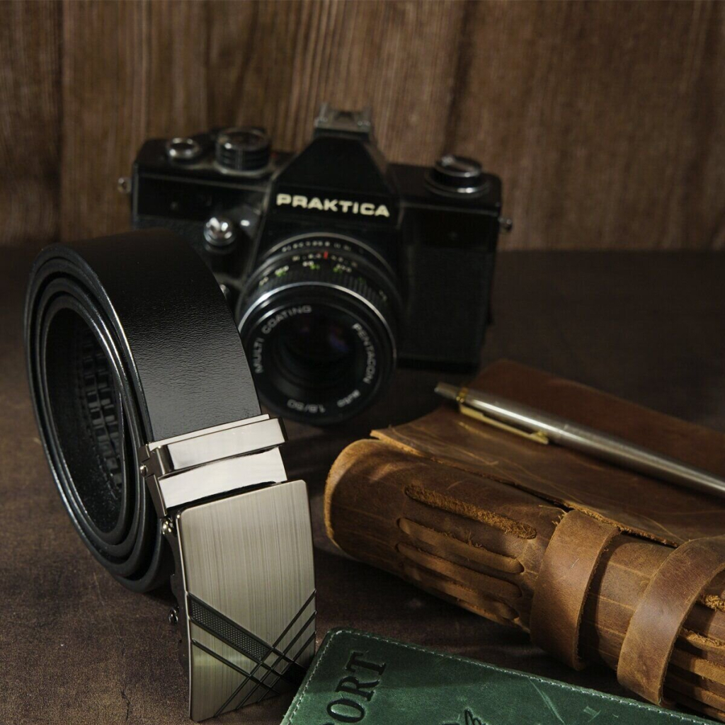 Ремінь Vintage Чоловічий з металевою пряжкою Чорний (20208) - зображення 7